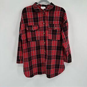 Women’s Better Be Red oversized Flannel Button Up Small